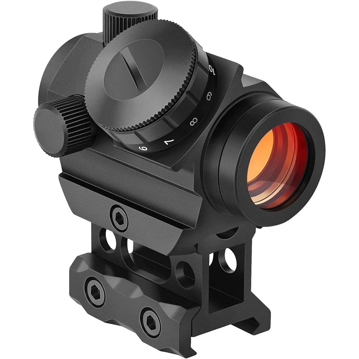 2MOA Red Dot Sight 1x25mm Reflex Sight Waterproof & Shockproof & Fog-Proof Red Dot Scope with 1 inch Riser Mount Borwolf G Nvg