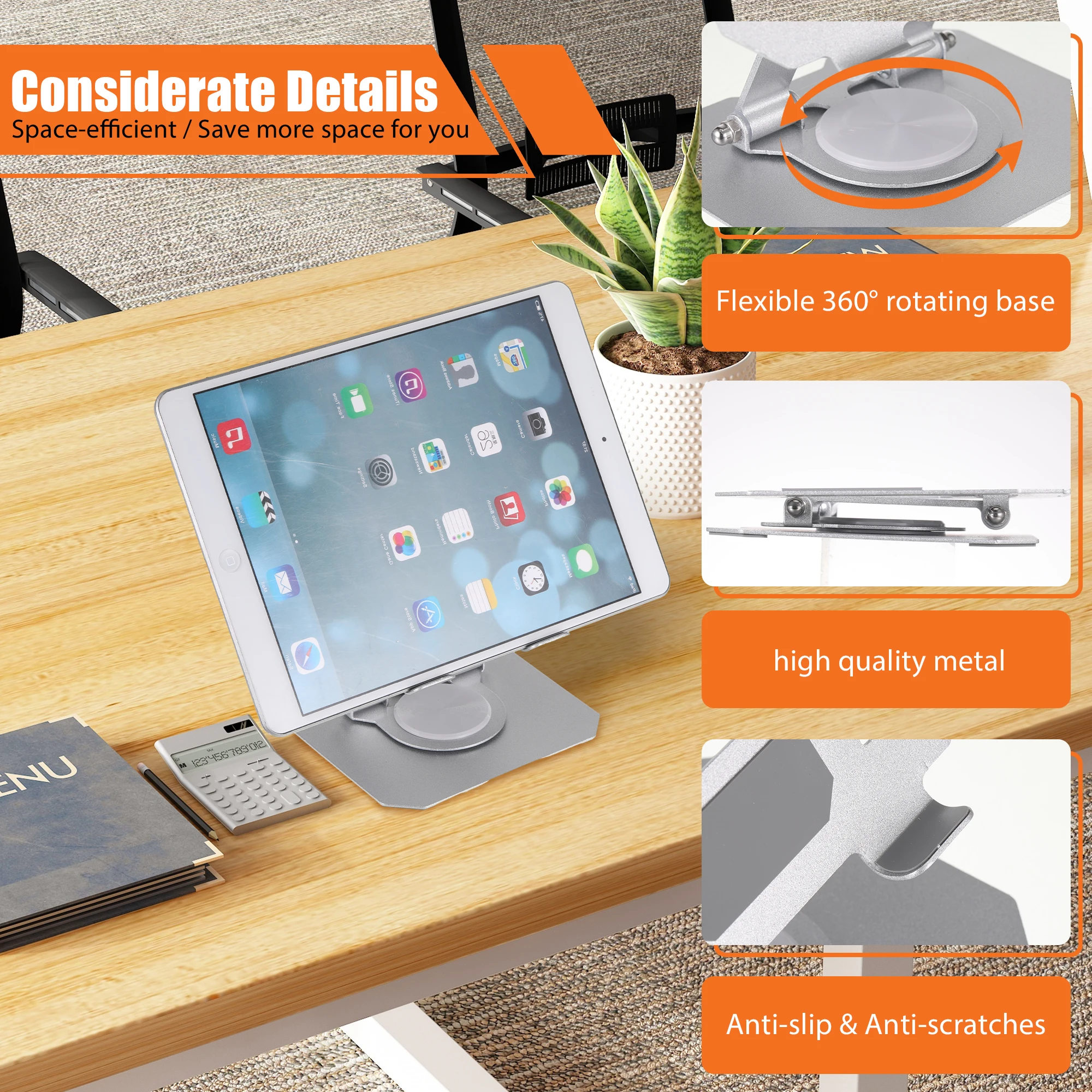 Stable And Durable Laptop Stand With Ergonomic Designed Lifting Function 360° Rotatable Tablet Stand