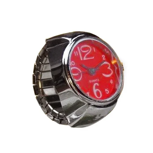 Vintage Punk Vingerhorloge Mini Elastische Bandje Alloy Horloges Paar Ringen Sieraden Klok Retro Romeinse Kwarts Horloge Ringen Dames Heren