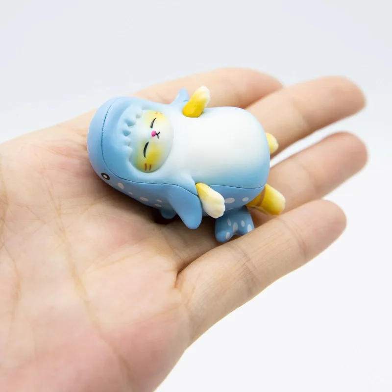 Japan Echte QUALIA Mofusand Blind Box Spielzeug Nette Shark Katze Gashapon Spielzeug Action Figur Spielzeug Für Fans Kinder Weihnachten Geschenk