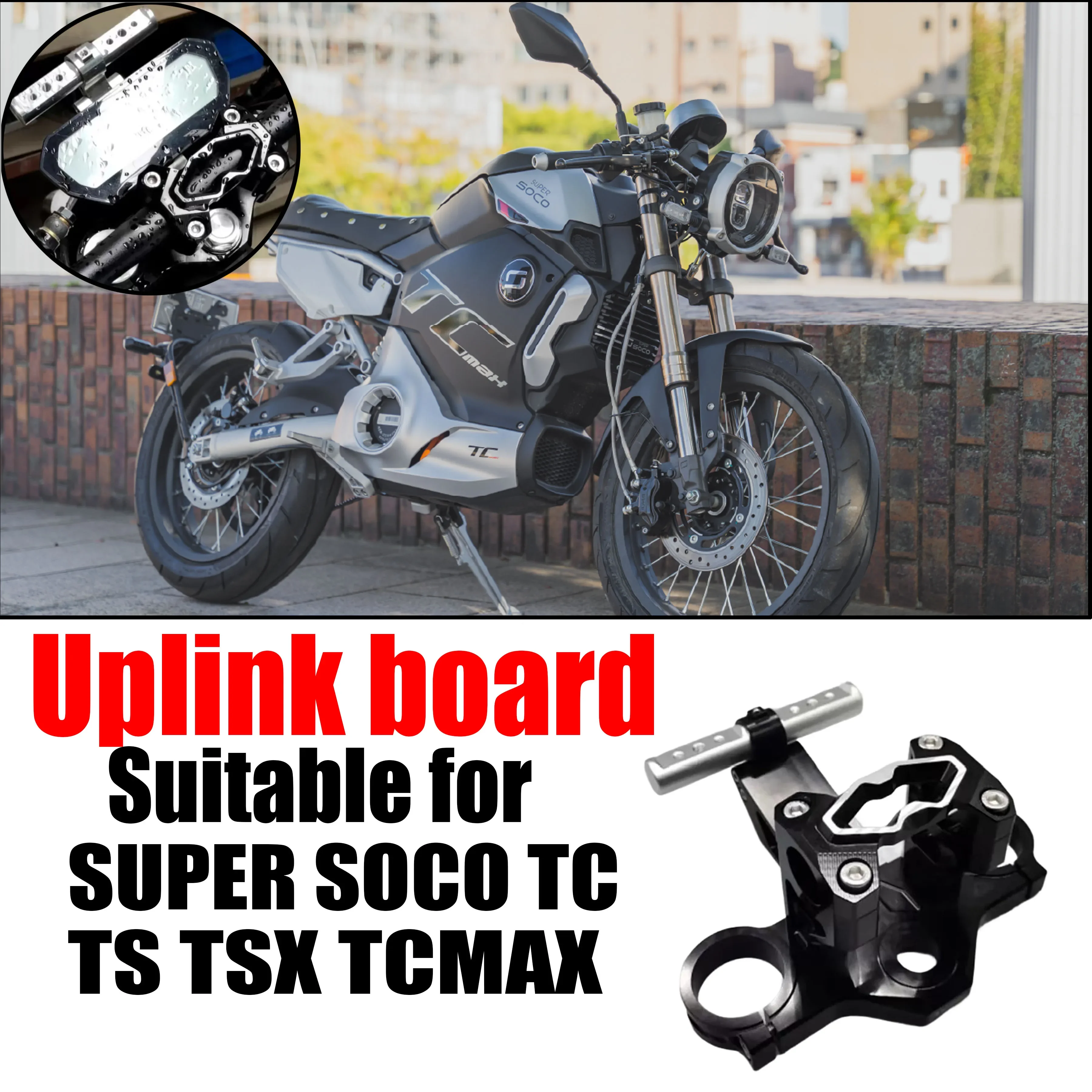 

For SUPER SOCO TC TS TSX TCM Aluminum Handlebar Triple Tree Steering Clamp Bar Riser for Front Refit Faucet