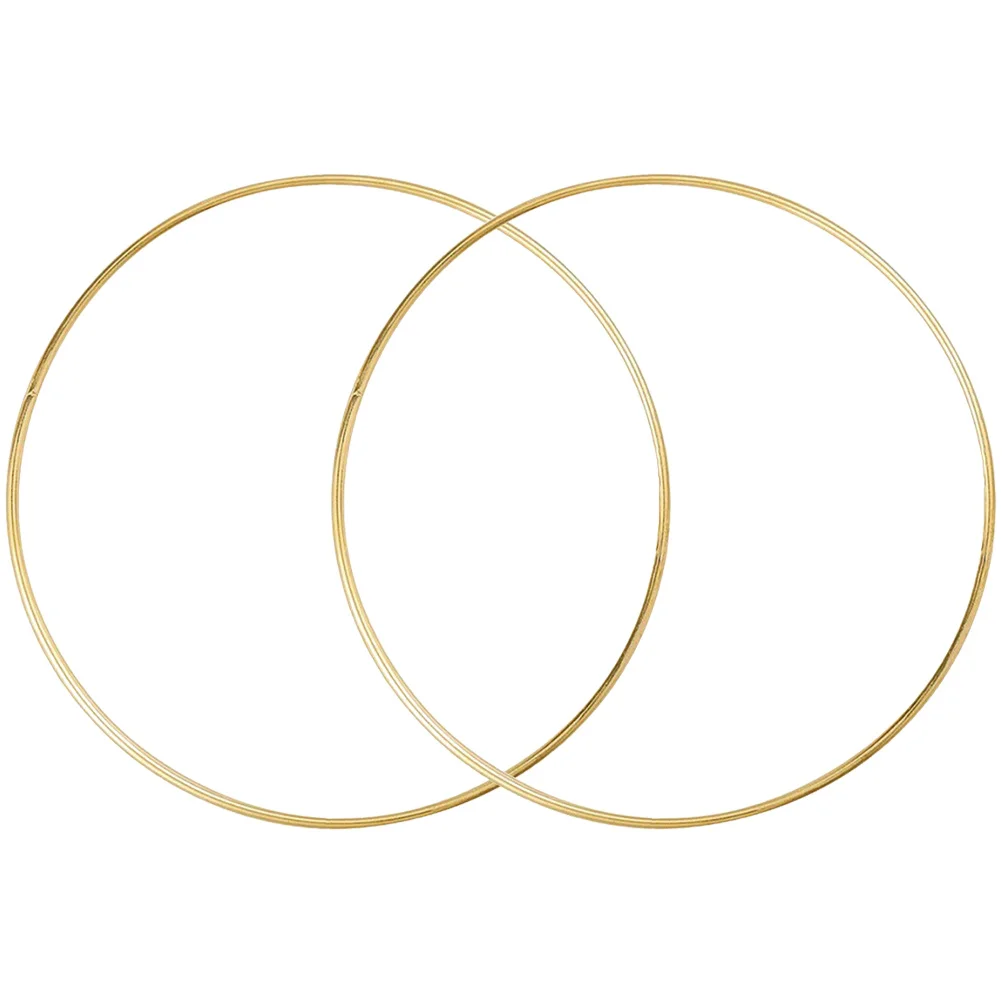 

2Pcs Dreamcatcher Circles Metal Wreath Frame for DIY Craft Rings Gold Plated Windbell Decorative Home Decoration Supplies