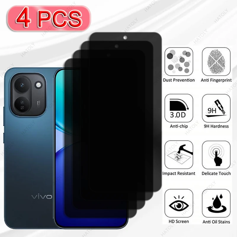 Datenschutz-Displayschutzfolie für vivo Y600 Turbo, Anti-Spionage-Glas für vivo Y600 Turbo 5G, Anti-Glare-Glas, Kameraobjektivschutz