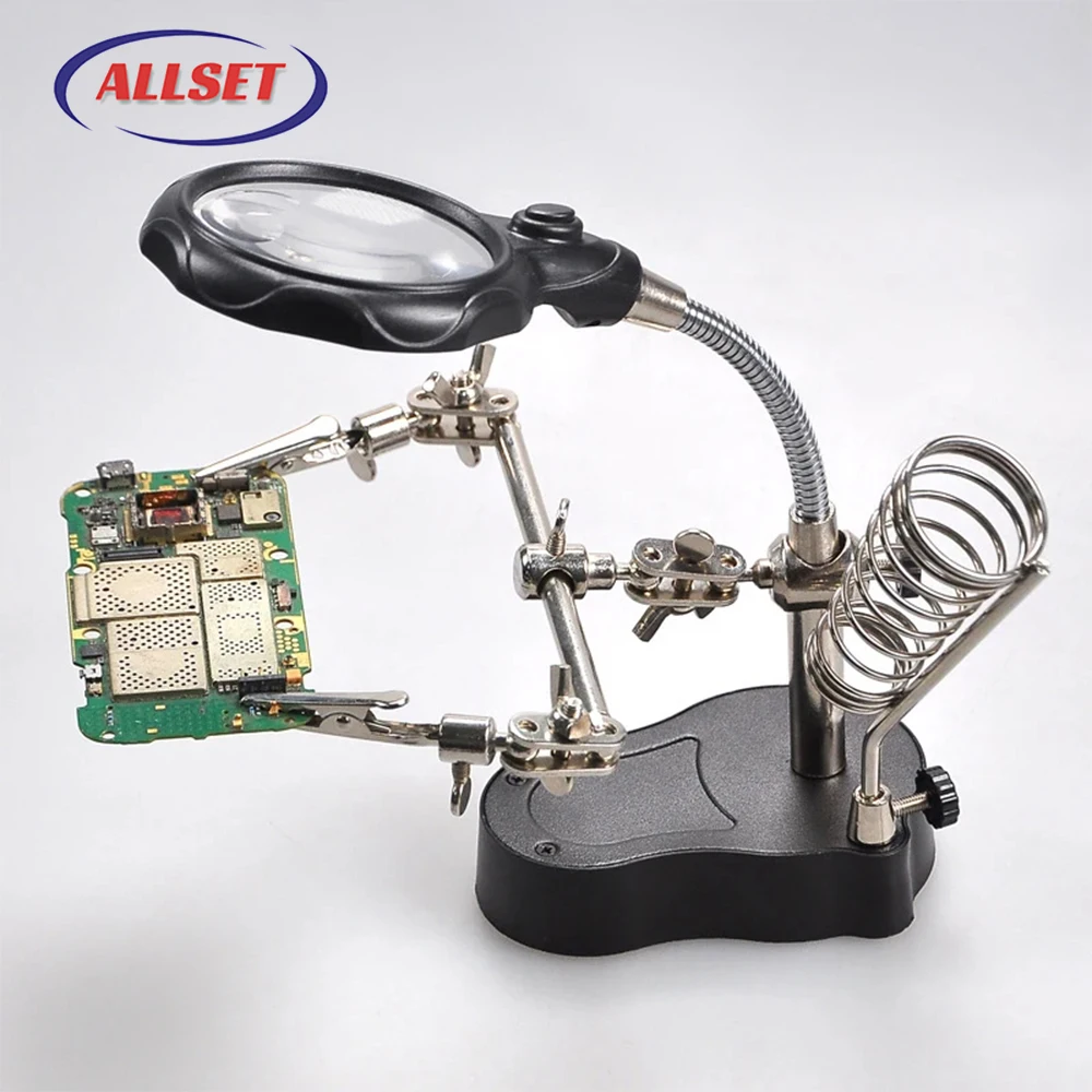 Printplaat Circuit Vaste Clip Flexibele Arm Solderen Derde Hand Vergrootglas Led Soldeerbout Houder Telefoon Reparatie Tools