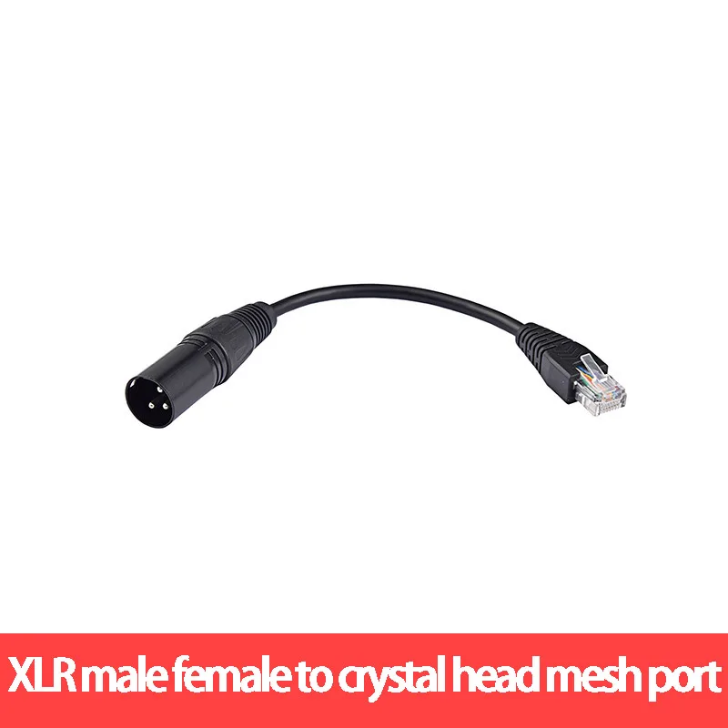 Three Core XLR Male To Ethernet Port Plug DMX512 XLR To Crystal Head XLR To RJ45 Male Ethernet Cable