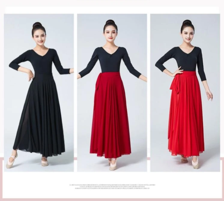 Classical Dance Costume One-piece Half Skirt Gogo Dance Performance Costume Chiffon Long Skirt