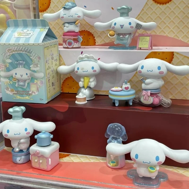 MINISO Kawaii Nieuwe Sanrio Anime Figuren Koken Serie Blind Box Cinnamoroll Action Desktop Ornament Decoratie Figuur Poppen Speelgoed