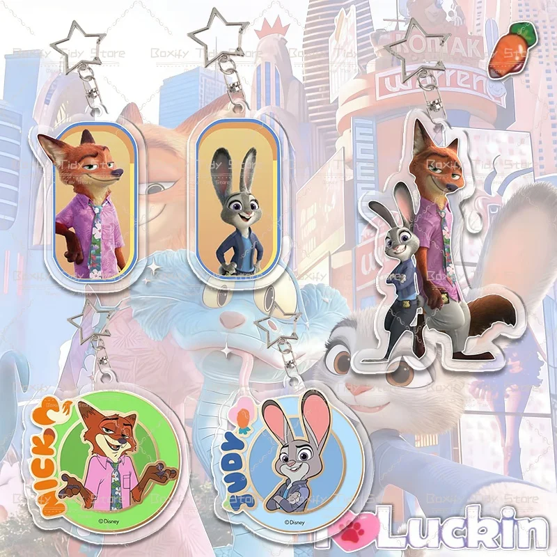 

Zootopia 2 Series Acrylic Transparent Keychains Fashionable Cute Sweet Bag Accessories Versatile Couple Sisters Backpack Pendant