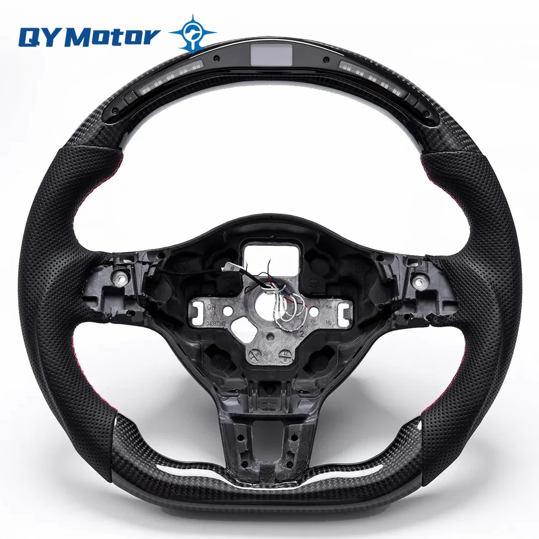 Car Steering Wheel Fit For VW Golf 6 MK6 R GTI 2008-2013 Carbon Fiber Steering Wheel Perforated Leather Car Accessories