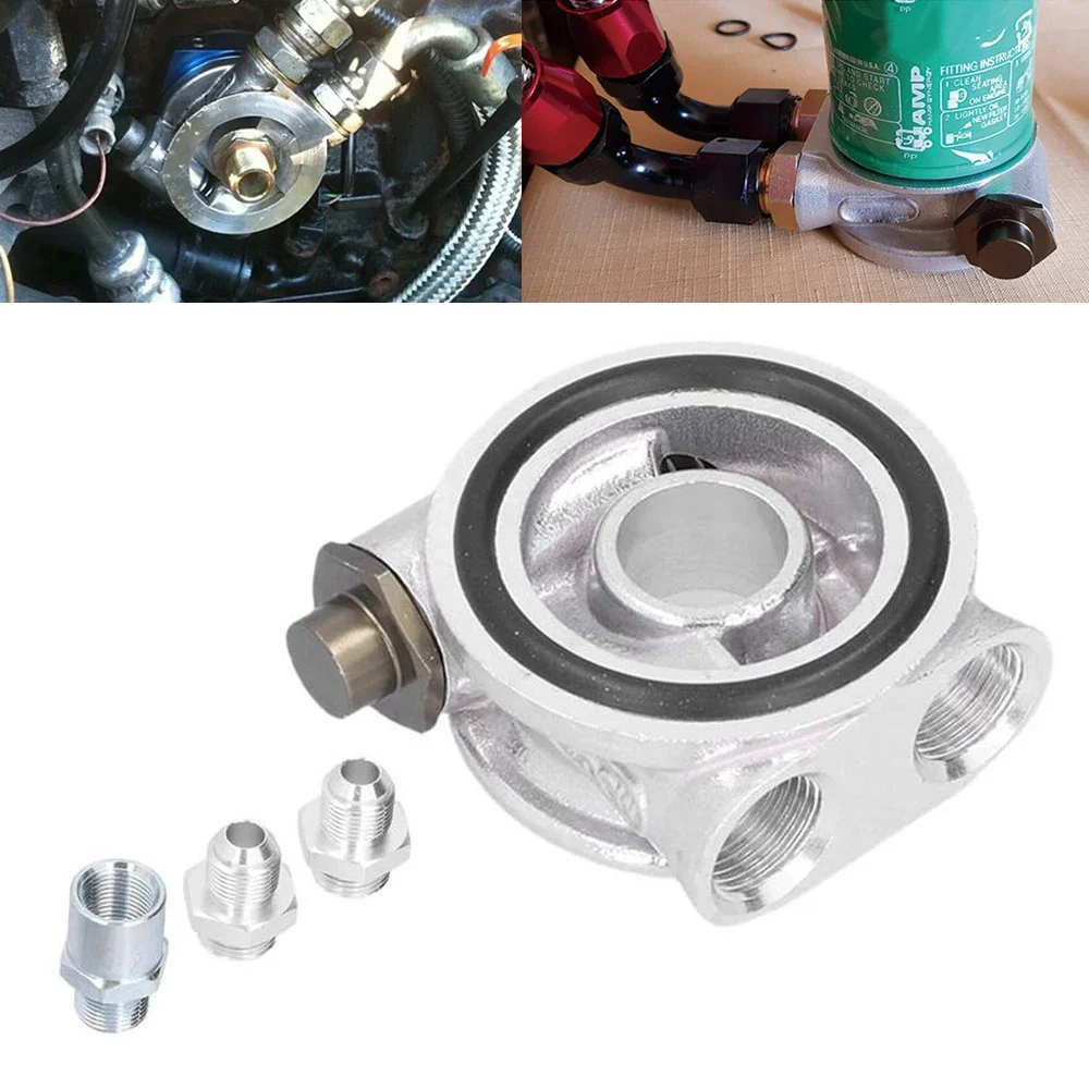 

Алюминиевый M20 * 1,5 и 3/4-16 автомобильный масляный фильтр, охладитель, сэндвич-пластина, адаптер для автомобильного манометра, адаптер давления температуры масла для Toyota