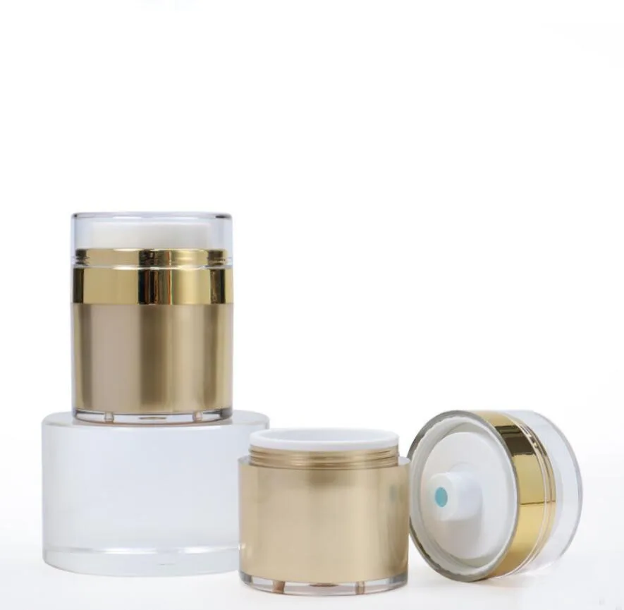 15g gold plastic acrylic jar pot tin essence moisture cream gel foundation lotion skin care cosmetic packing