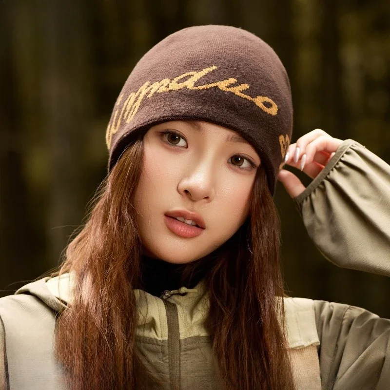 Double-layer Thickened High-elastic Color Matching Jacquard Letter Pullover Knitted Hat Winter New Outdoor Thermal Hat
