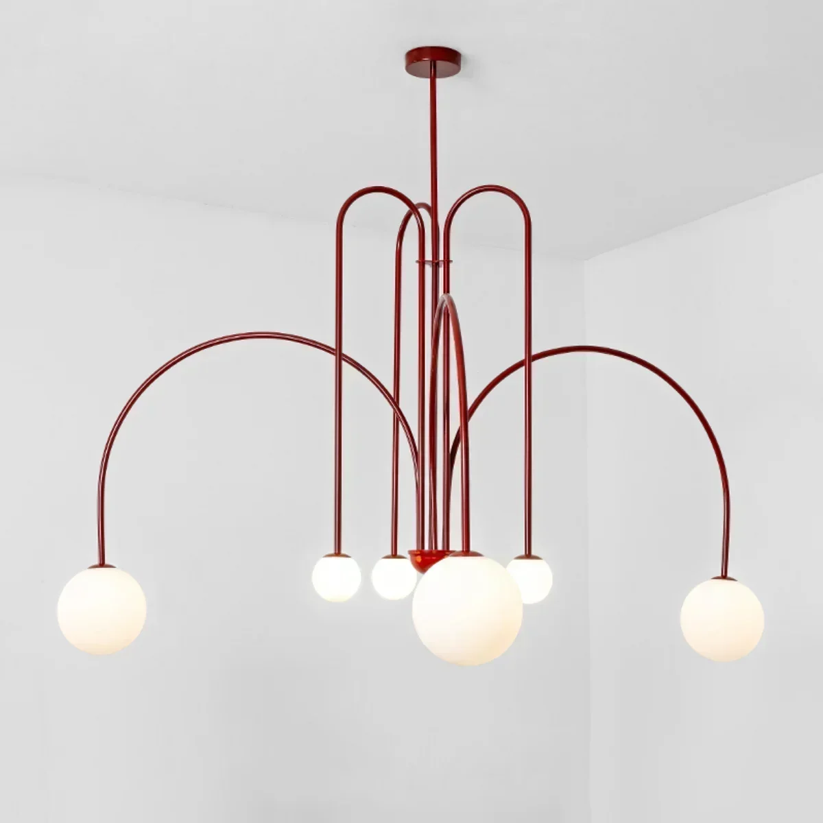 Nordic Led Iron Ceiling Chandelier Retro Bar Kitchen Pendant Lights Living Dining Room Kitchen Lighting Minimalist Line Lustre