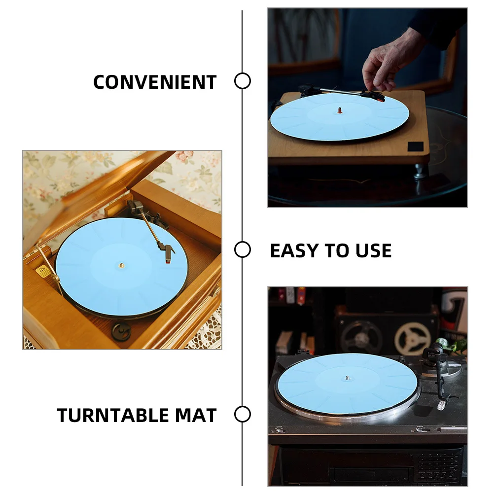 

2Pcs Silicone Vinyl Record Mat Turntable Platter Mat Easy to Use Protective Pad for Record Player Maintenance and Sound Quality
