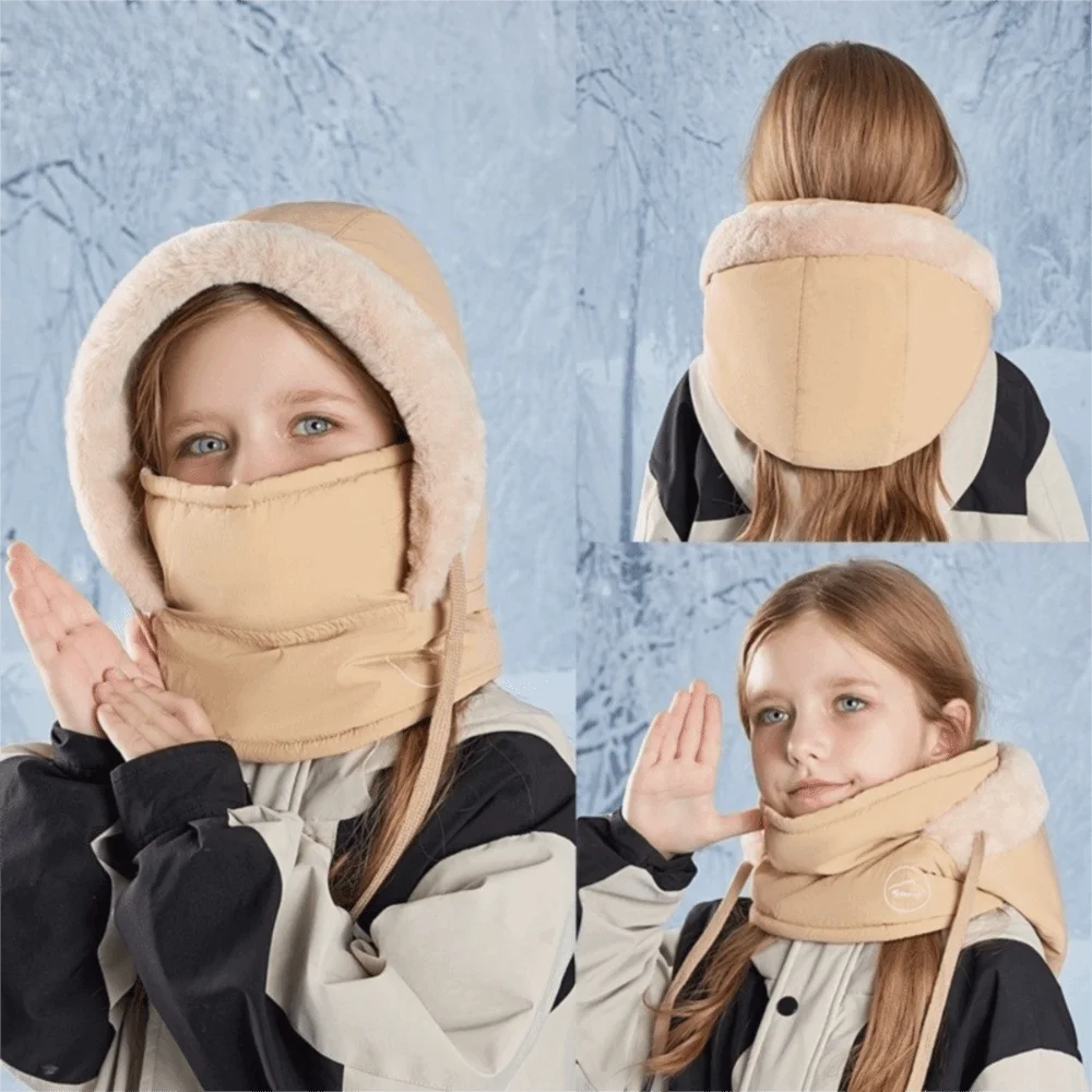 

Keep Warm 3-in-1 Winter Cycling Hat Fleece Lining Windproof Warm Scarf Face Mask Head Cover Cold Resistant Lei Feng Hat Boys