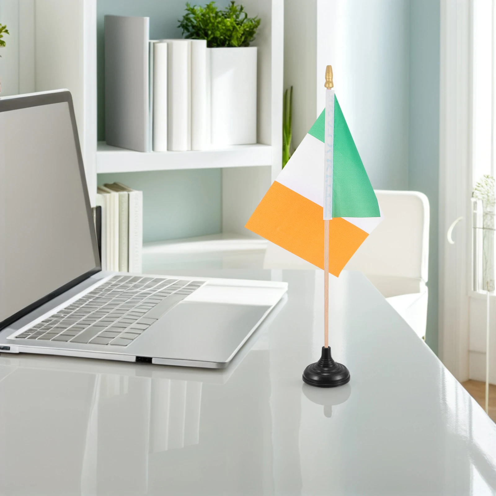 

10pcs Round Black Base Flag Stand Desk Holder Mini Flags Pole Mount Stable Support Lightweight Portable Office Use Desk
