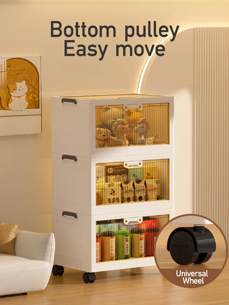 

-wholesale price storage box plastic folding small size 50cm two size 3 open door