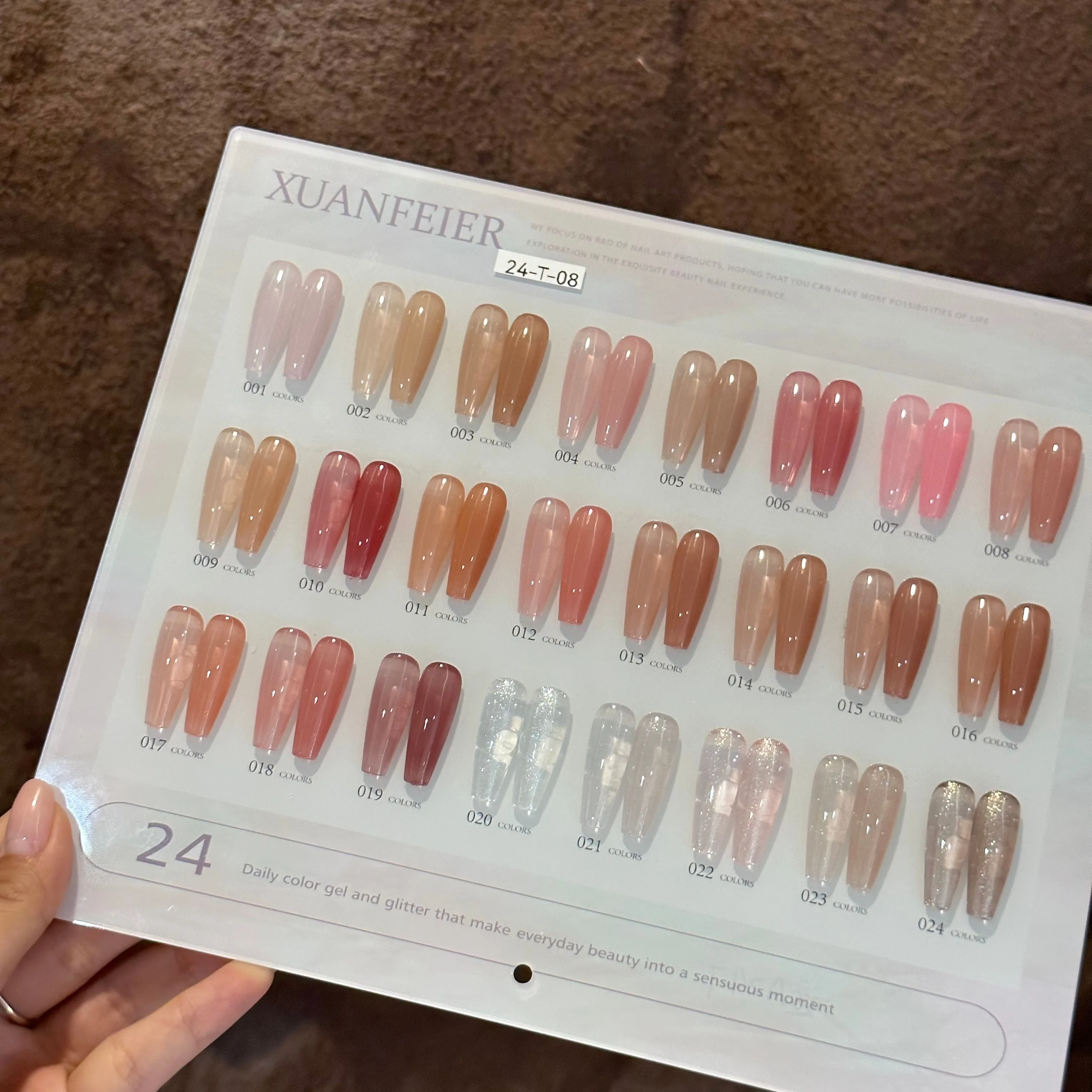 XUANFEIER 24 colors Translucent color Nail gel set Nail salon 2024 New Hot sale Non-toxic UV gel Fashion Nail art kit Wholesale