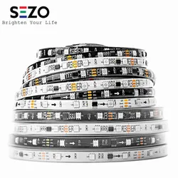 WS2811 taśma Led RGB 5050 SMD normalna/wysoka jasność 30/48/60/96/144 led/m piksele zewnętrzna 1 kontrola IC 3 diody Led adresowalne 1m 5M