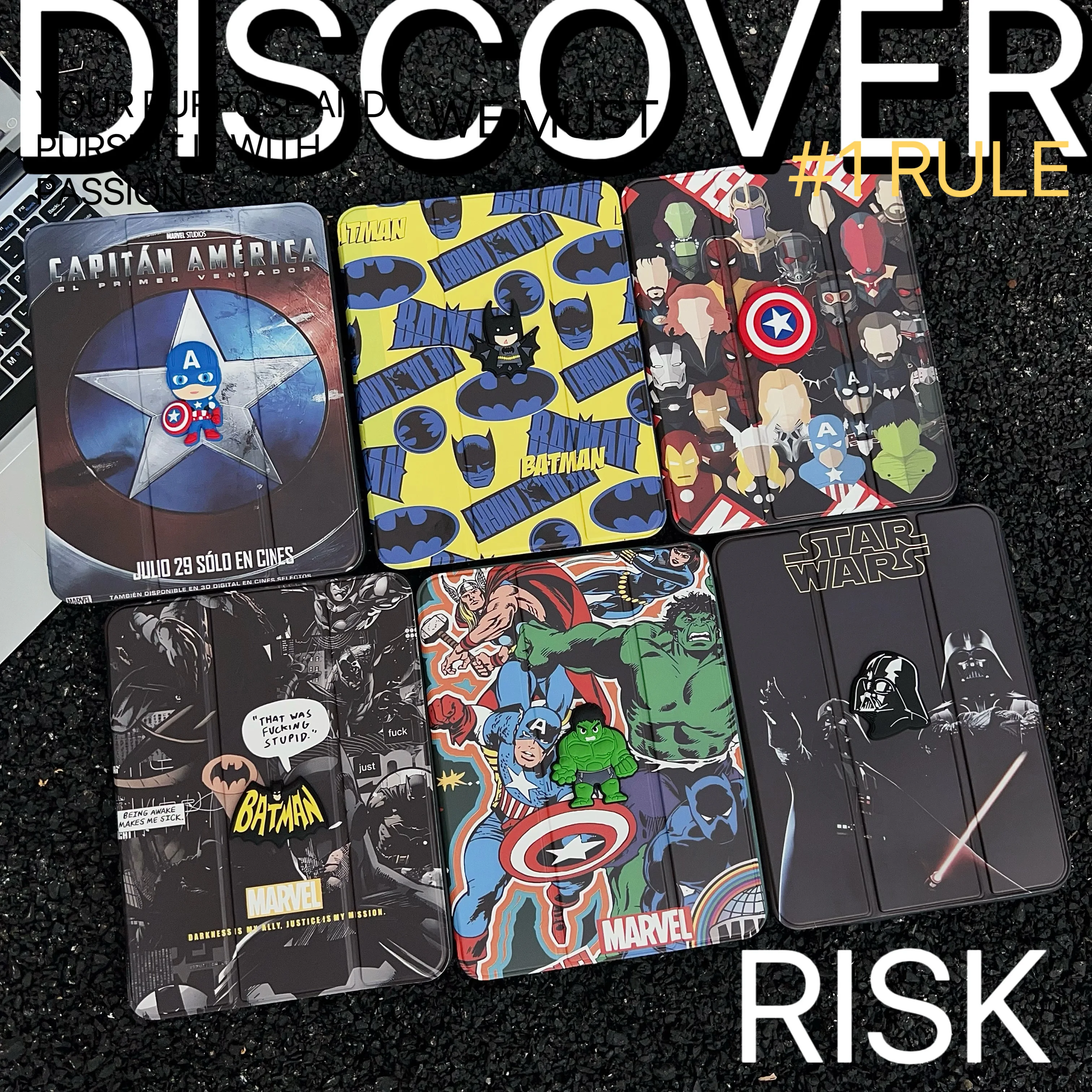 

Marvel Cartoon 3D Superhero iPad Case Fold Stand for iPad Pro 13 12.9 11 Air 13 10.9 10.2 Mini 6 7 Tri-fold Stand with Pen Slot