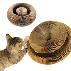 Foldable Cat Scratch Board with Bell Catnip Magic Organ Cat Toy Corrugated Grinding Claw Post Cats Climbing Frame Accessories