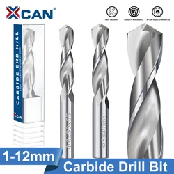 XCAN Tungsten Carbide Drill 1-12mm For CNC Lathe Machine Gun Drill Bit Metal Hole Drilling Tools Twsit Drill Bit