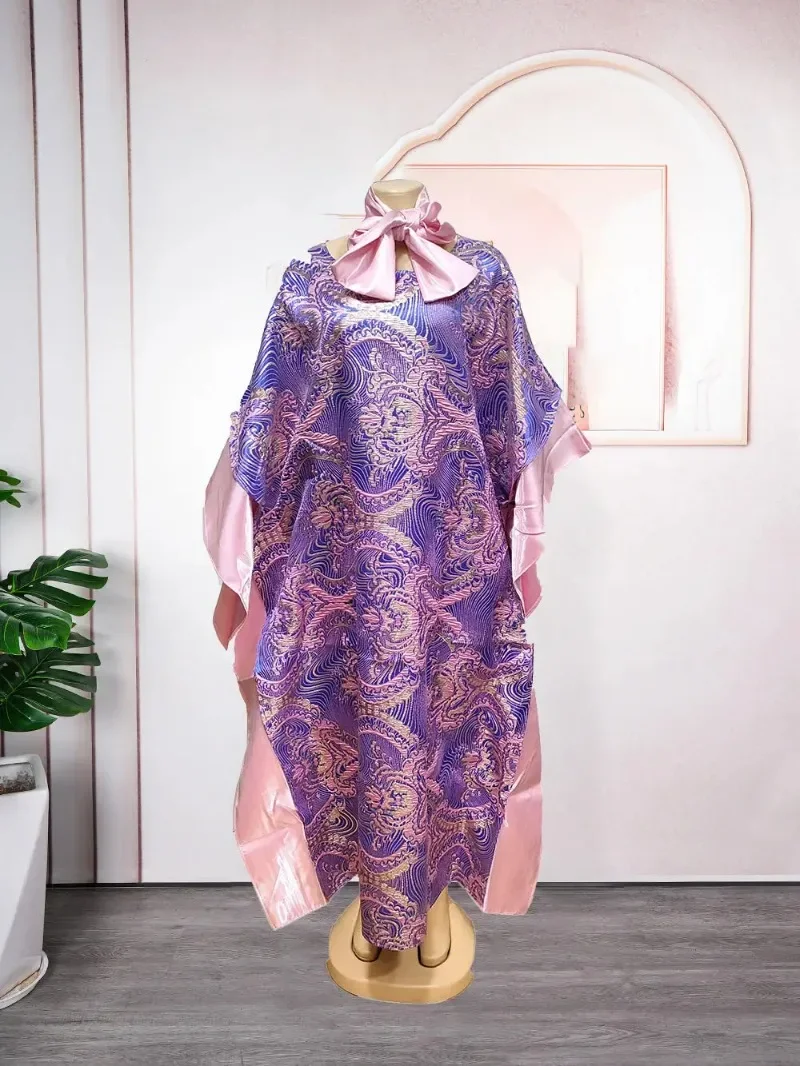 

Print V-Neck Kaftan Abaya Dress for Women - Modest Short Sleeve Split Hem Maxi Dress