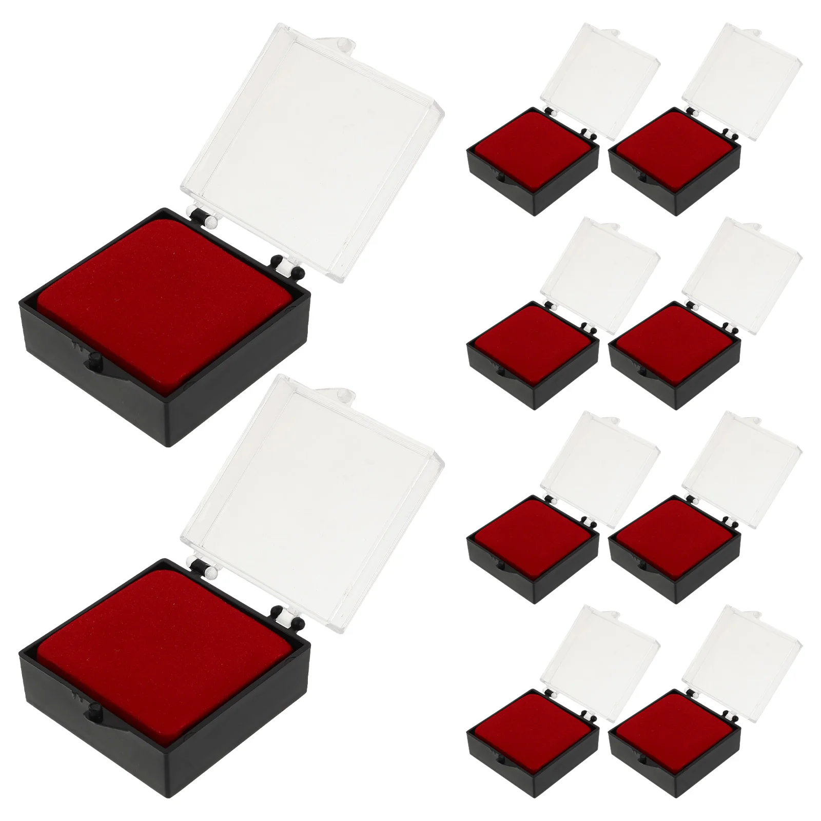 

10 Pcs Transparent Box Jewelry Boxes Showcase Packaging Plastic Miniature Display Pin Collection