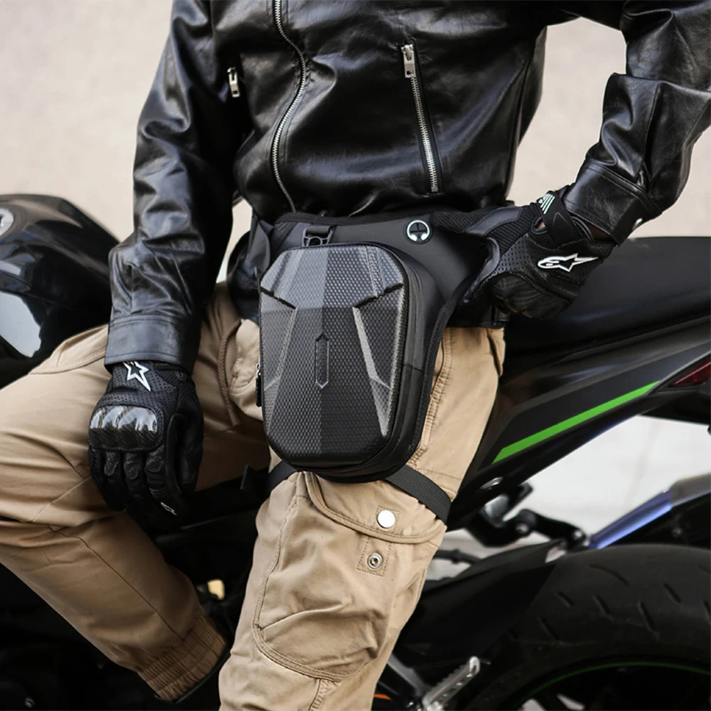 Motorcycle Leg Bag Waterproof Motorcycle Waist Pack with Removable Leg Strap Drop Leg Pack for Cycling Hiking Camping