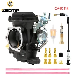ZSDTRP CV40 Carburetor With Starter Valve Main Jet  Air Fuel Mixture Screw For Harley Davidson Dyna/Sportster XLH883 27490-04