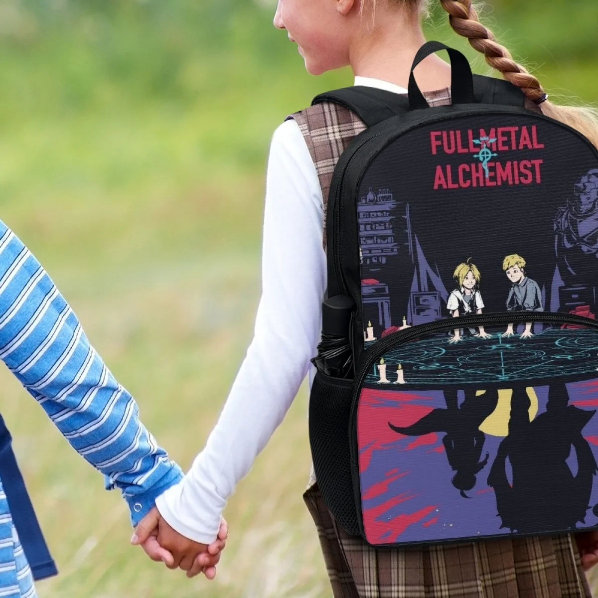 FORUDESIGNS-Sac d'école Fullmetal Alchemist Anime pour étudiants, sacs à dos pratiques, sac à dos léger et simple, grande capacité