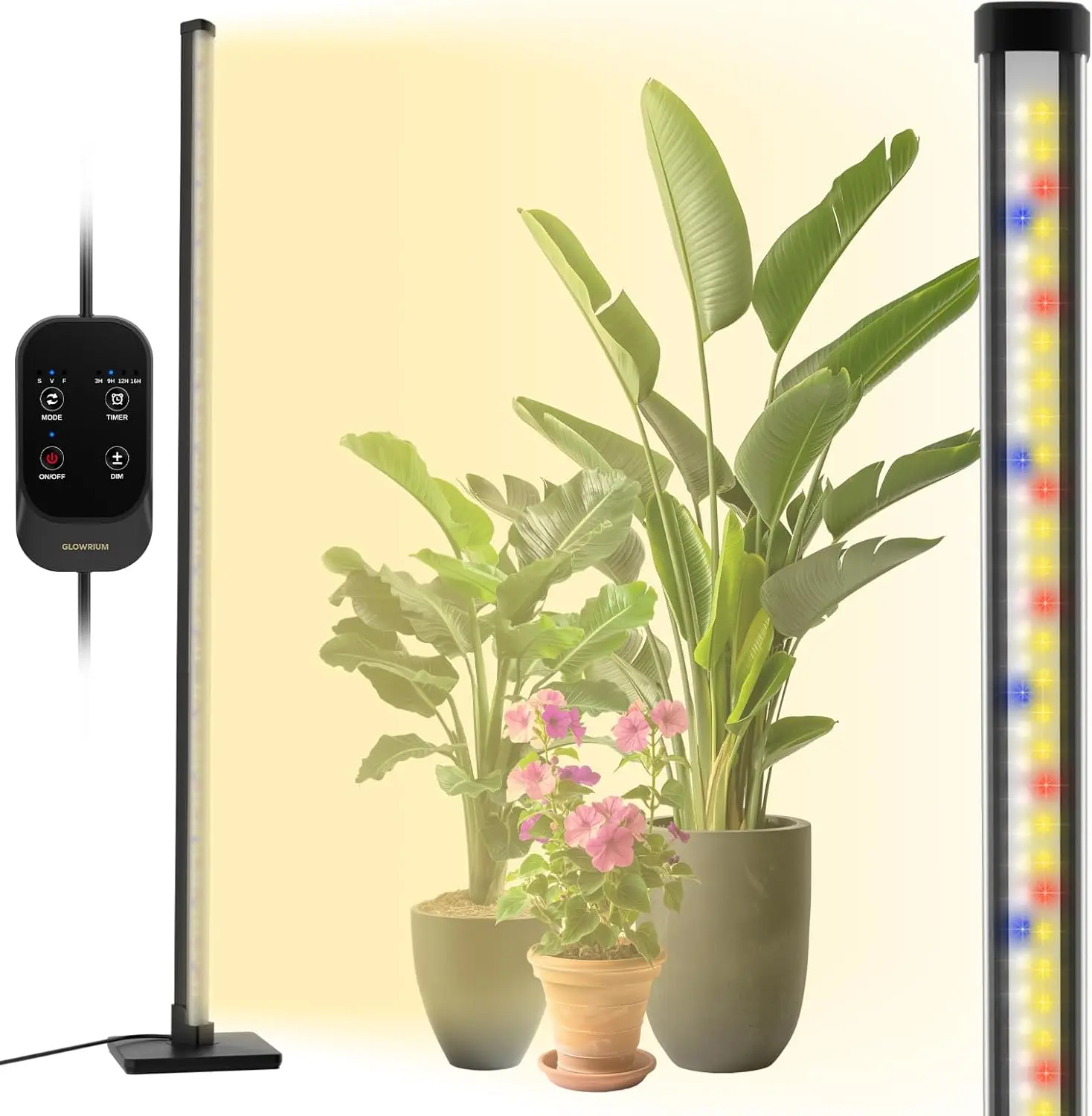 

Grow Light with Auto-Timer, Hanging and Standing Grow Lights for Indoor Plants,3 Light Modes, Detachable Full Spectrum Plant