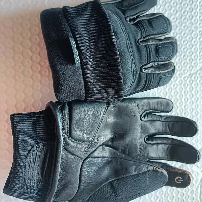Winter Waterproof Men's Motorcycle Gloves 100% Genuine Leather Warmer Soft Suede Lining Accessories Biker Gloves Touch Screen