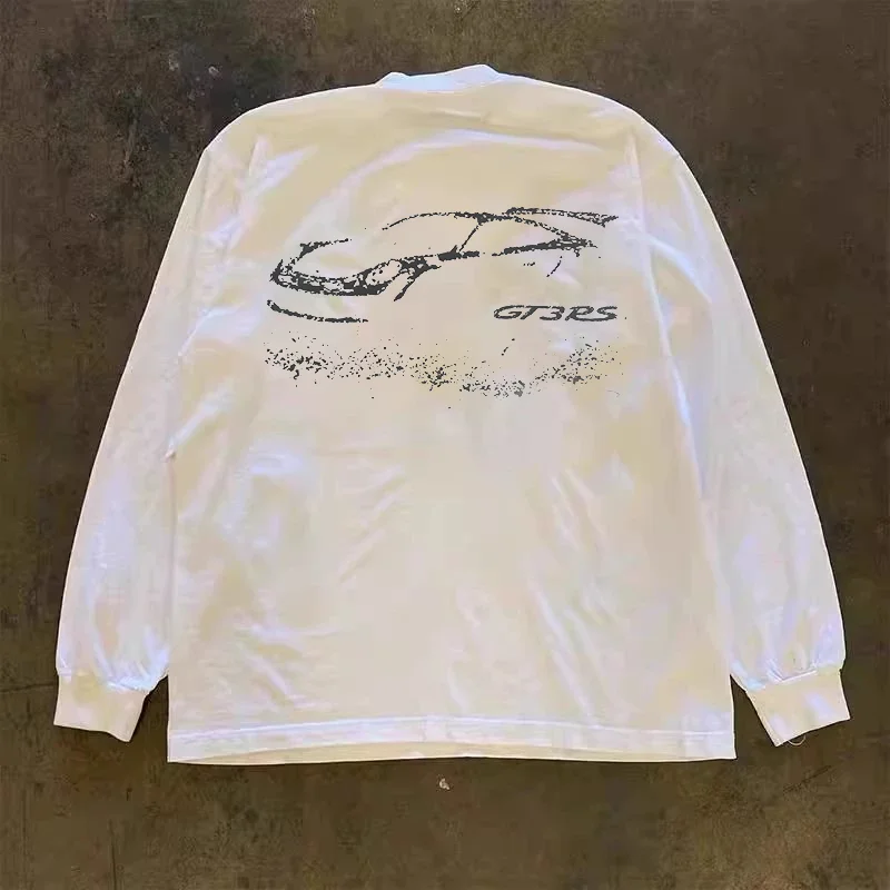 Long Sleeve 310 Pure Cotton Men's T-Shirt Upward Hero Non-Light American Style Couple's T-Shirt Youth Loose Fit Printed Tee