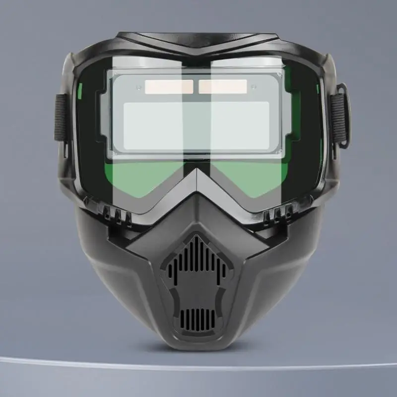 Soldador de cara completa con atenuación automática, máscara protectora de soldadura antiluz fuerte, tipo dividido, transpirable y aislante térmico