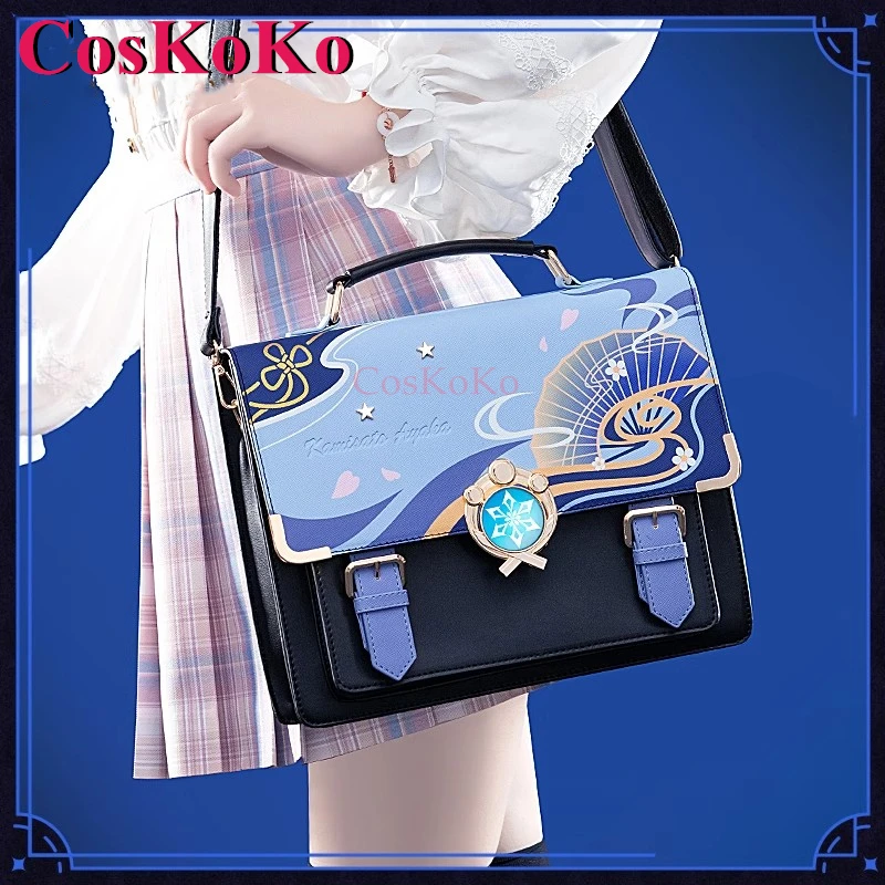 CosKoKo Kamisato Ayaka Cosplay Game Genshin Impact Theme Impression Pack Preppy Commuter Backpack Messenger Bag Fashion Itabag