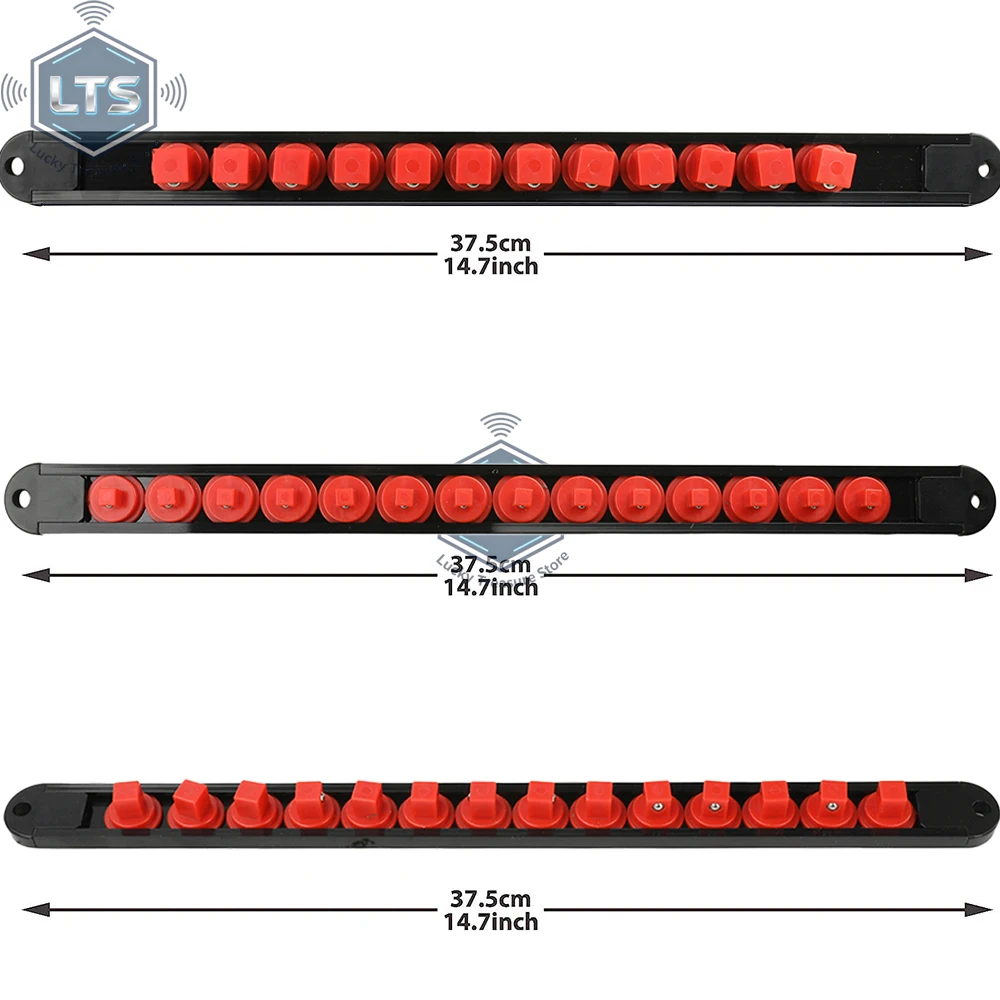 360 ° Drehbarer ABS-Steckschlüssel-Organizer 1/4 Zoll 3/8 Zoll 1/2 Zoll Premium-Qualität Steckschlüssel-Clip-Schienenhalter Steckschlüssel-Organizer-Werkzeuge Rot & Blau – Detail 12