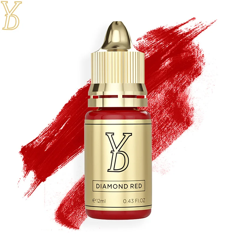 Yd neo tinta de tatuagem diamante vermelho 12ml pigmento profissional beleza micropigmentação pigmento tatuagens permanentes suprimentos de maquiagem 1pc