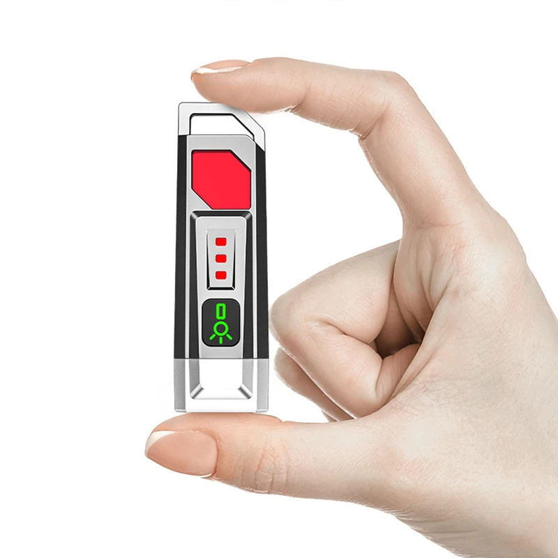 Bright White & Red Flashlight  4 Modes Mini Waterproof with Key Chain for Camping Emergency Hiking Outdoor