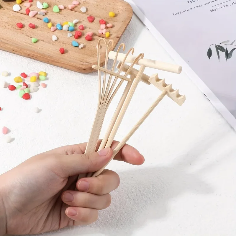2026New 6PCS Mini Zen Garden Rake Set/Wooden Tools for Sand Art/Rock Gardens/Home Decoration/Durable 5.5X 1.5Inch