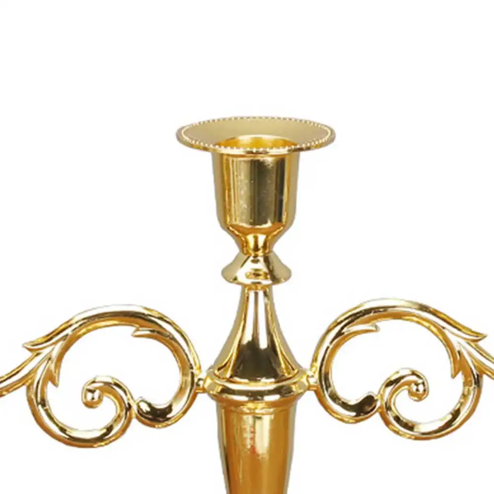 

Holder Set Premium Golden Vintage Candlestick Steady Base Creative Design Table Ornament Home Adornment Desktop