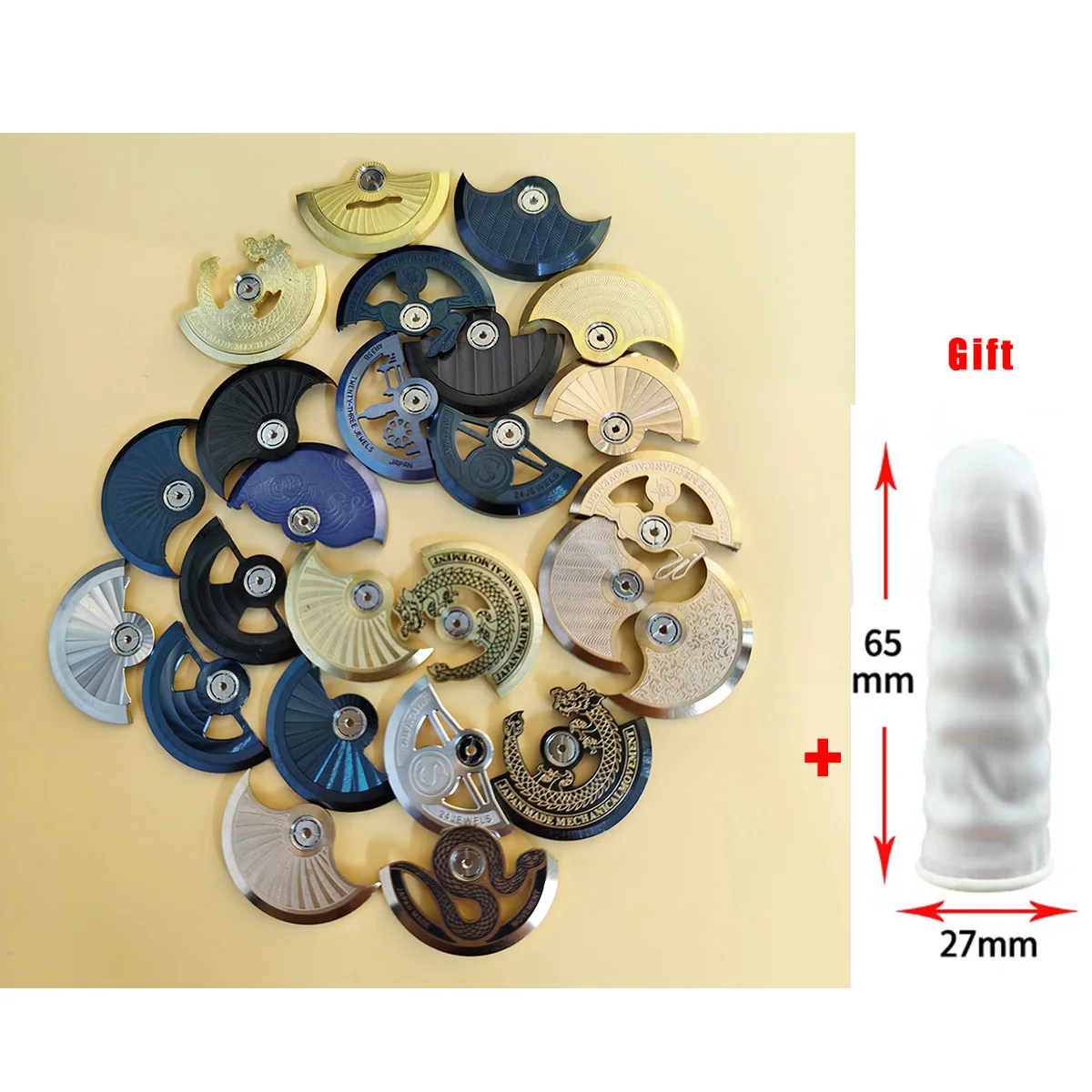 Mod NH35 Rotor Automatic Hammer Rotor with Dustproof Finger Sleeve Fit for NH34 NH35 NH36 NH38 4R35 7S26 Watch Movement Rotor