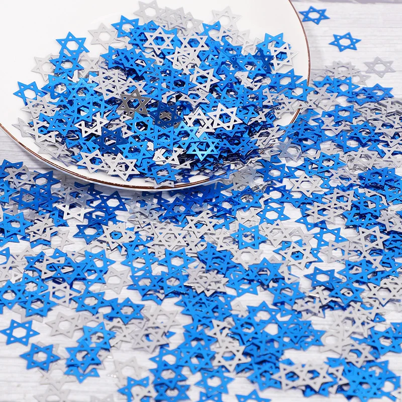 Hanukkah Party Blue Silver Star Confetti Chanukah Festival Home Table Decoration Kids Birthday Party Favors DIY Gift Supplies