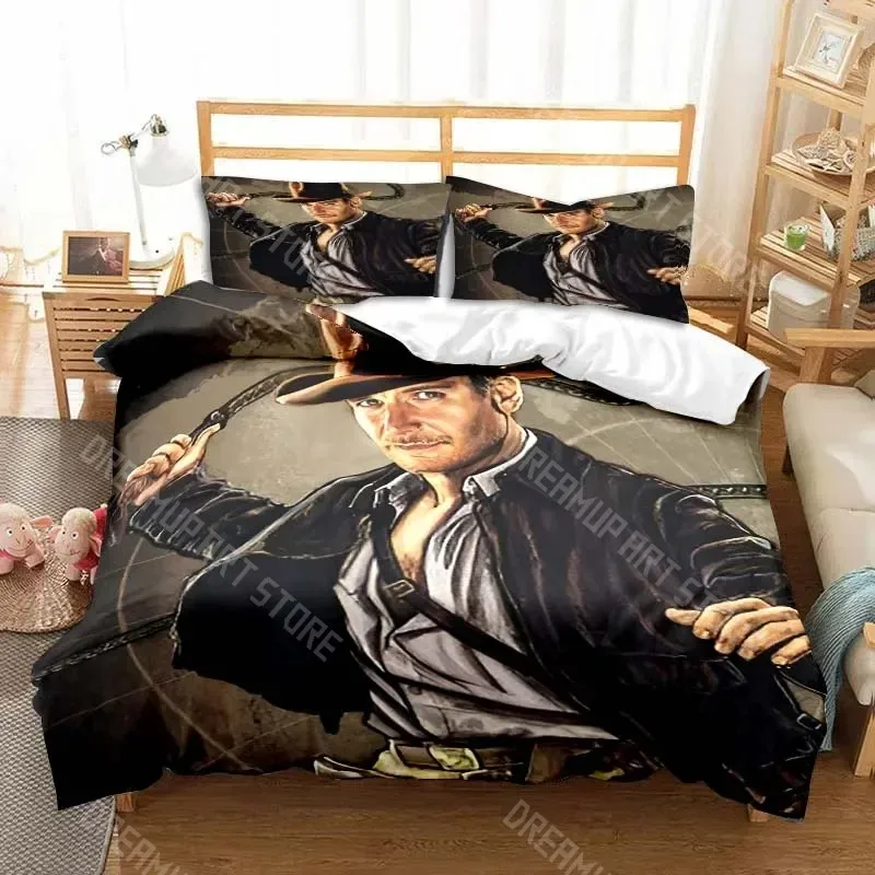 3D Printed Indiana Jones and The Dial of Destiny Bedding Set for Boys Girls Duvet Cover Twin Queen King Full Single Double Sizes