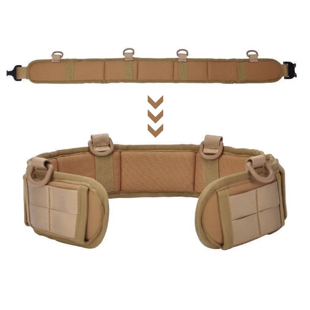 Tactical Belt Men Molle Battle Belt Airsoft Army Combat Outdoor CS Hunting Paintball Padded Waist Belt Set Adjustable