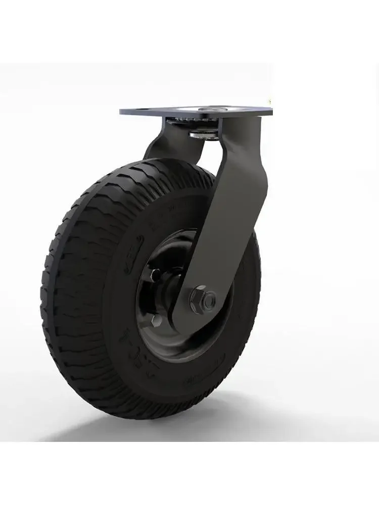 Rodízio de borracha inflável preto, 1 peça, eletroforese, carro, serviço de lobo, hotel, universal, 8 polegadas