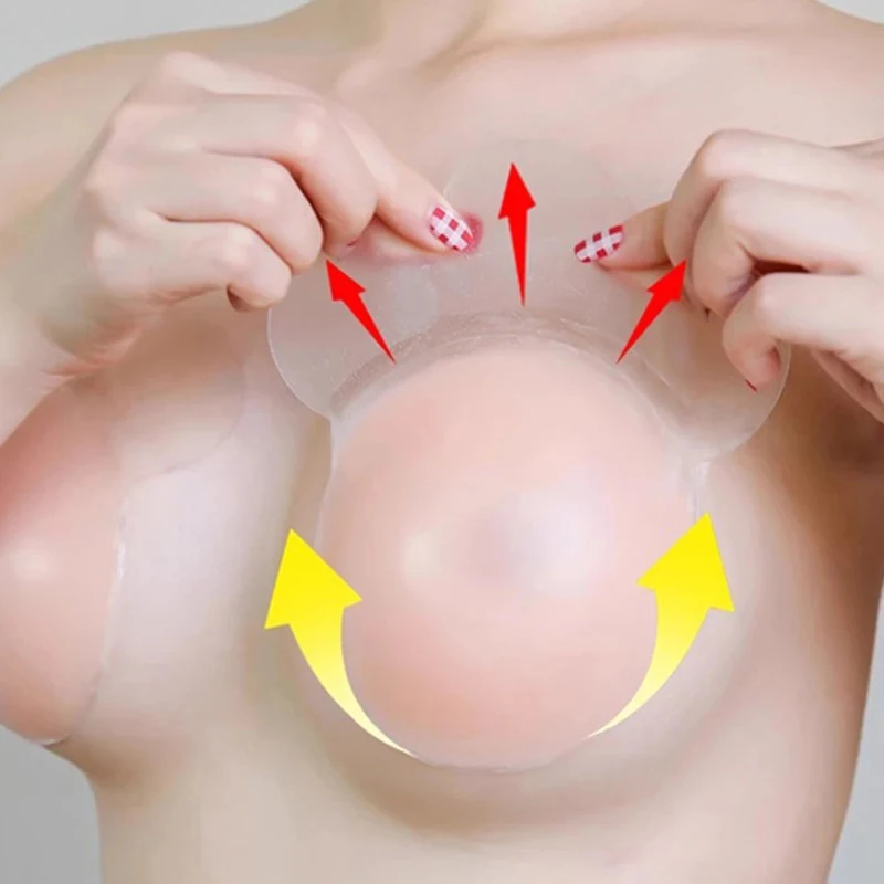 Reusable Women's Invisible Breast Petals Nipple Covers 1-5 Pairs Lift Adhesive Strapless Backless Stick-on Silicone Bra