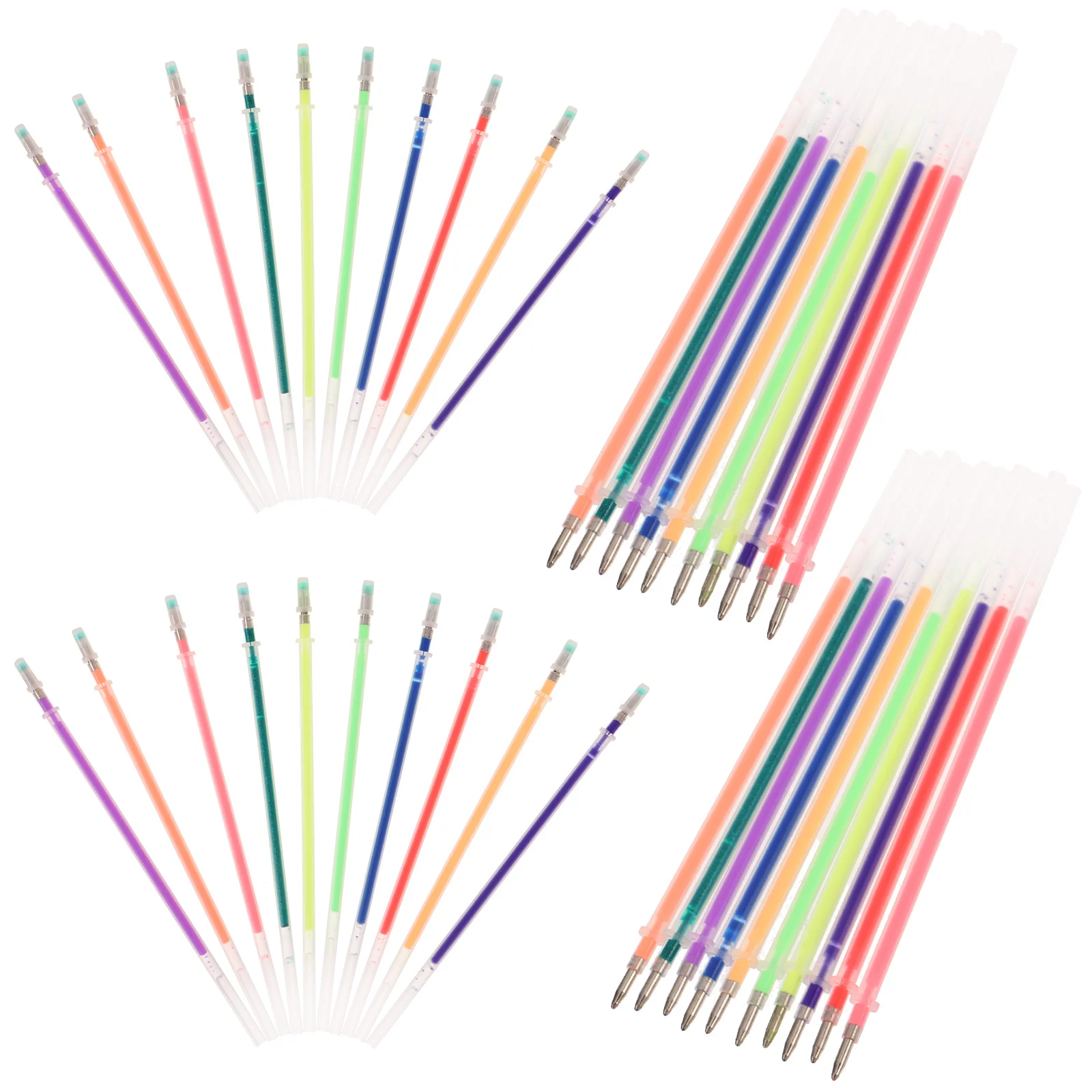 

100pcs Gel Pen Refill Multicolor Practical Ink for Office Reusable Plastic Refills Writing Pens Replacement Core