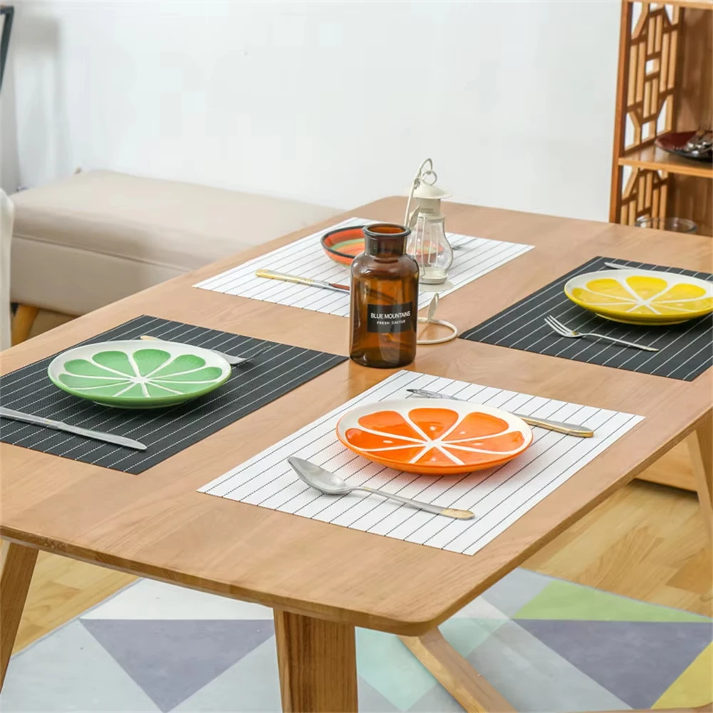 PVC Dining Table Mats Placemat Sets Non Slip Bowl Coasters Coaster Sets Machine Washable Modern Home Decor Accessories