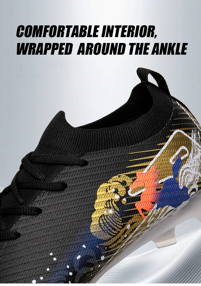 Neue Fußballschuhe für Herren, Trainingsschuhe, Fußballschuhe mit langen Stollen, ultraleichte Fußballschuhe FG, rutschfest, für den Außenbereich, Dropshipping. – Detail 9